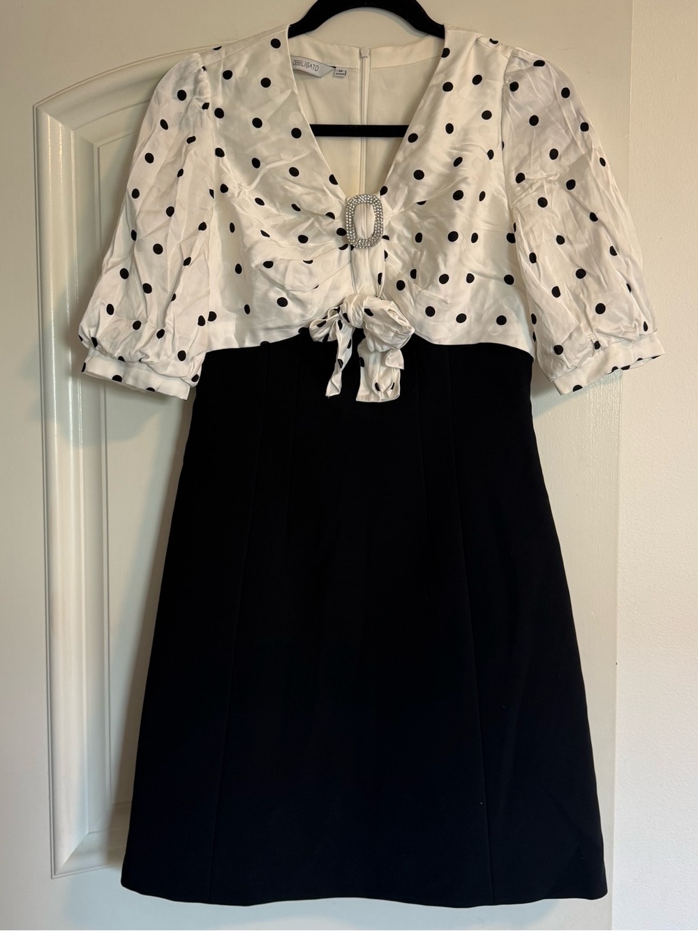 American Vintage Black & White Polka Dot Mini Dress